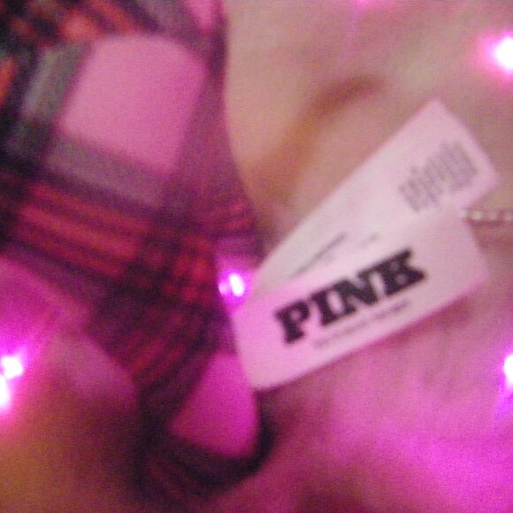 Victoria's Secret PINK Mini Dog Pink Plaid With Red Scarf NWT - Picture 9 of 12